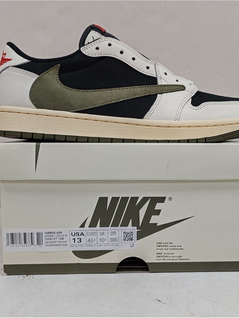 Nike Air Jordan 1 Low Travis Scott Olive Sz 11.5